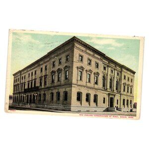 New England Conservatory Music Boston Vintage Postcard 1910 Postmarked US Stamp